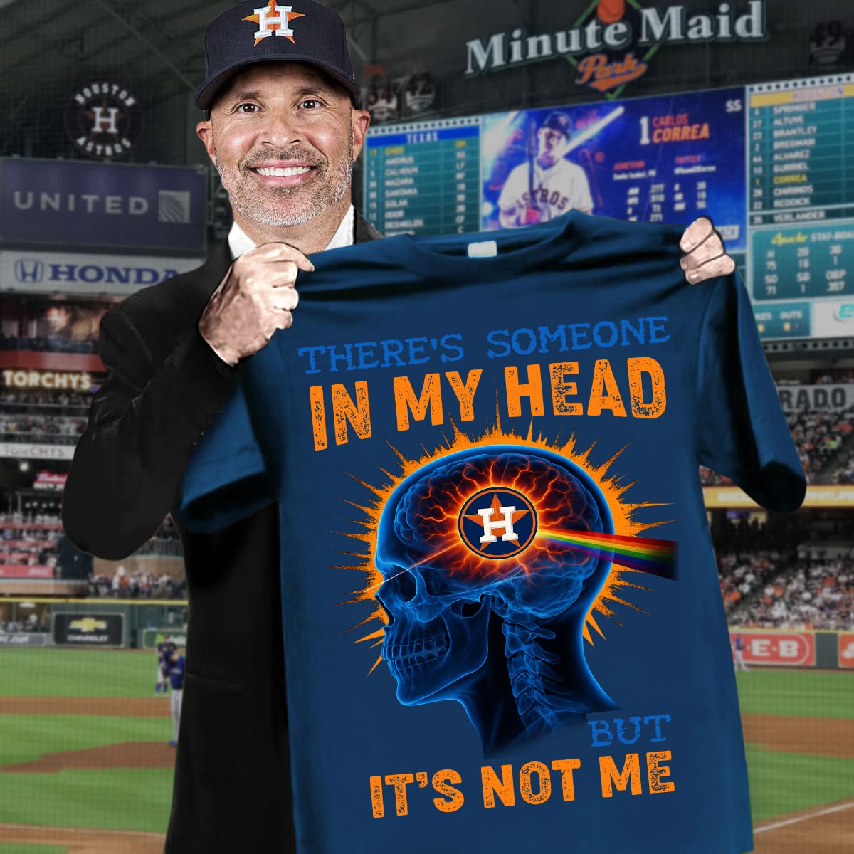 Houston Astros There'S Someone In My Head But It'S Not Me Houston Astros Merchandise T-Shirt Best Gifts For Baseball Players