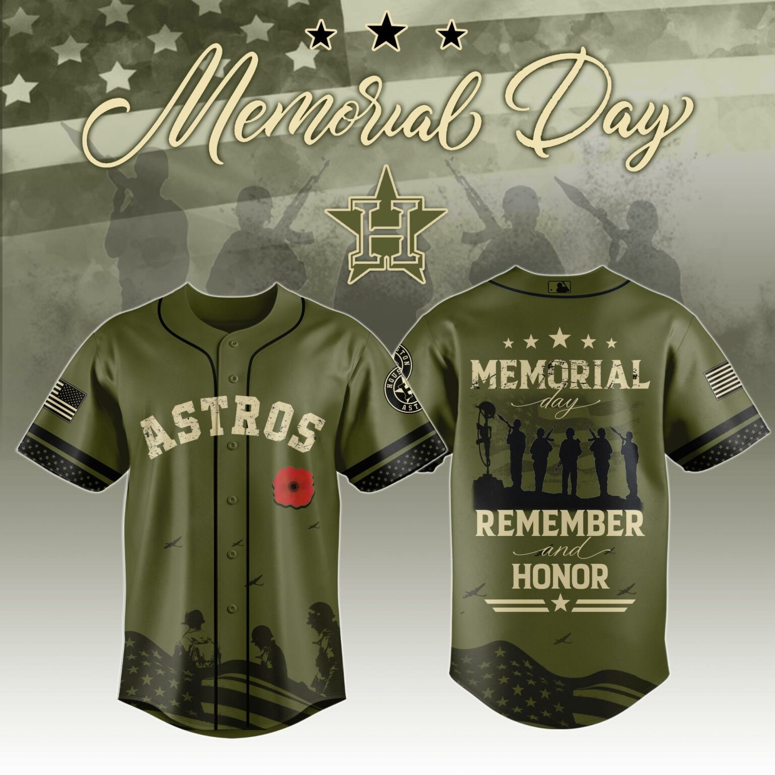 Houston Astros USA Memorial Day Edition Jersey Best Gift For Sport Lover
