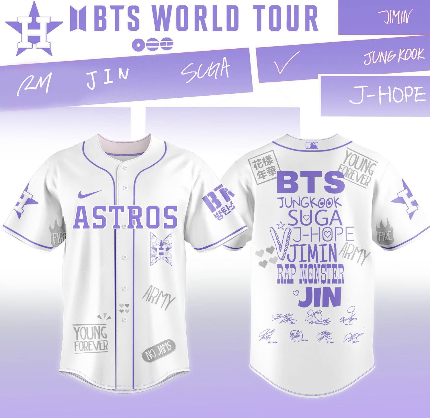 Houston Astros x BTS Arirang World Tour 2026 Jersey 2026 MLB Playoffs Merch Great Gift For Husband