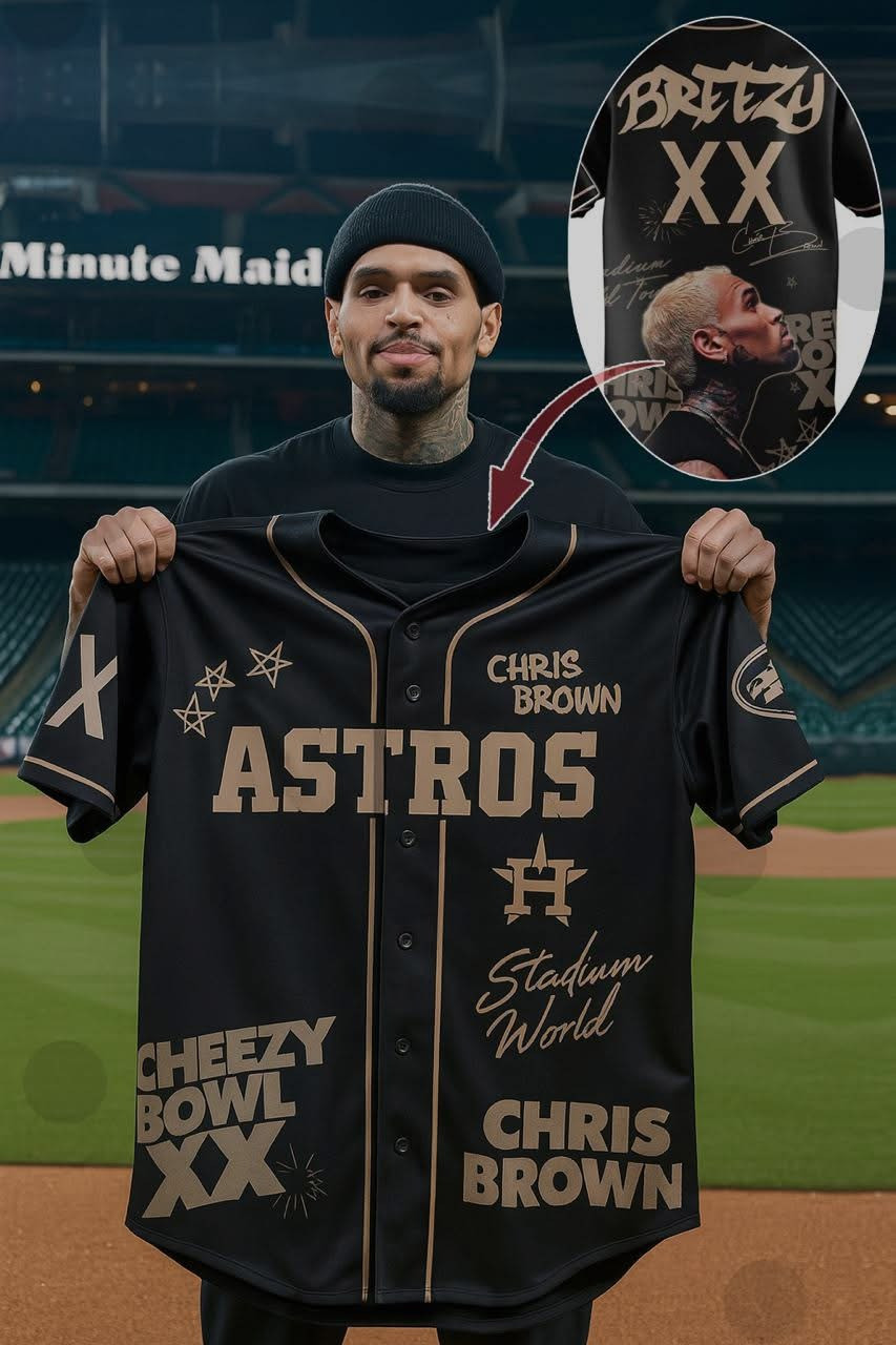 Houston Astros X Chris Brown Breezy Bowl XX Tour Merch 2025 Jersey Stadium World Concert