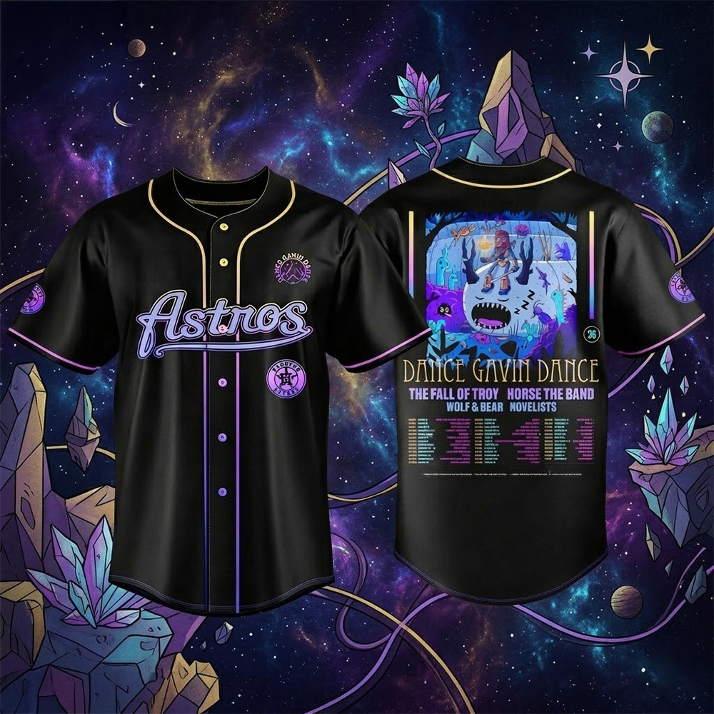 Houston Astros x Dance Gavin Dance 2026 Tour Merch Baseball Jersey Houston Astros Merch Fan Gear