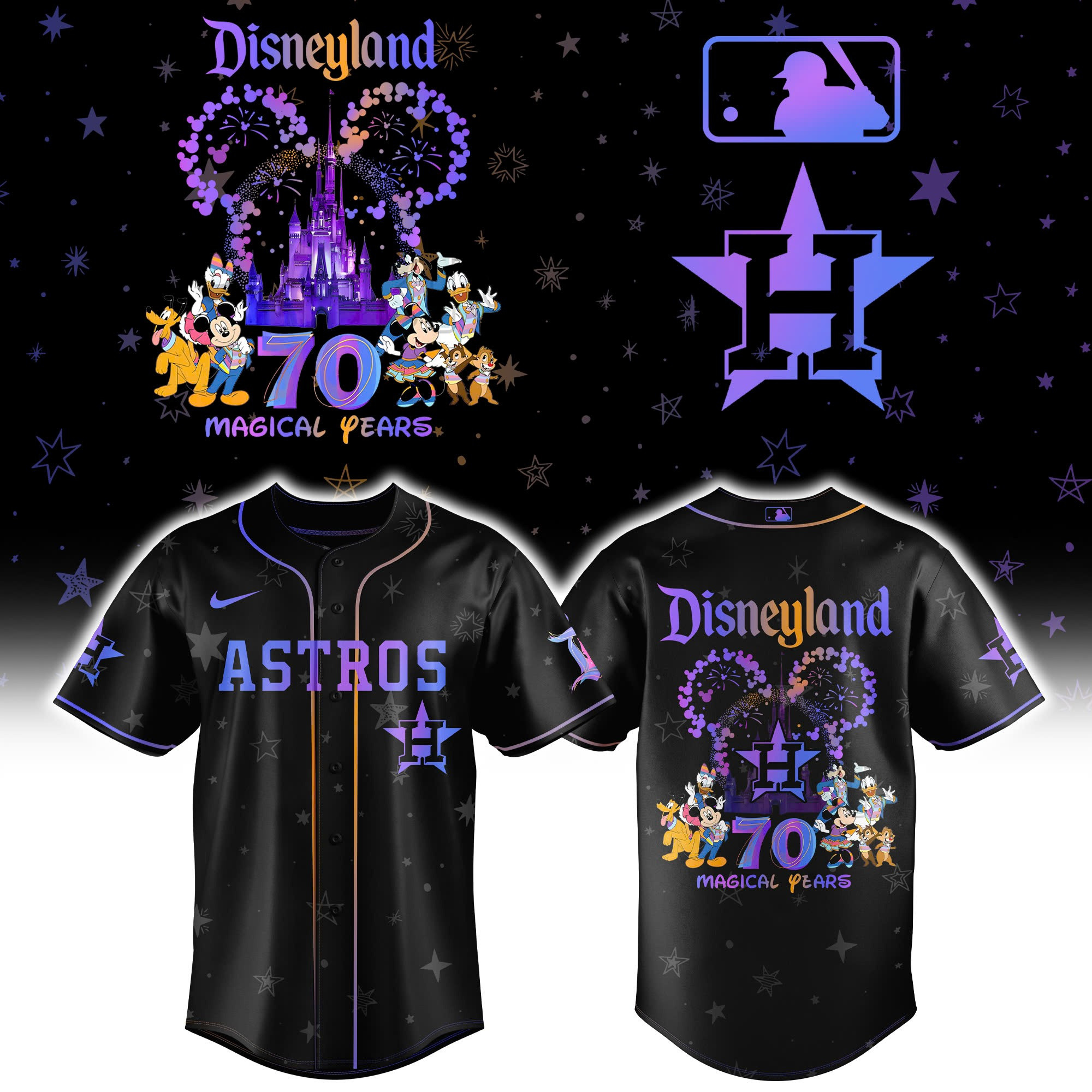 Houston Astros x Disneyland 70th Baseball Jersey Best Sport Shirt For Movie Fans