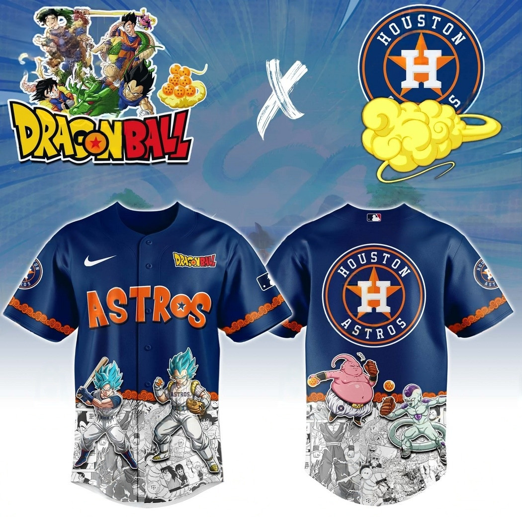 Houston Astros x Dragon Ball Baseball Jersey Best Gifts For Baseball Lovers