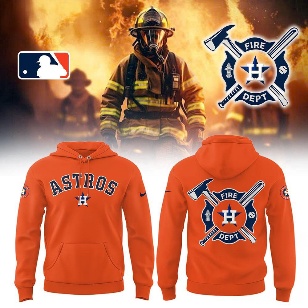 Houston Astros x Firefighter Appreciation Night Orange Hoodie Good Gifts For Basketball Fans