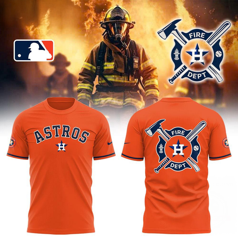 Houston Astros x Firefighter Appreciation Night Orange Shirt Good Gifts For Basketball Fans
