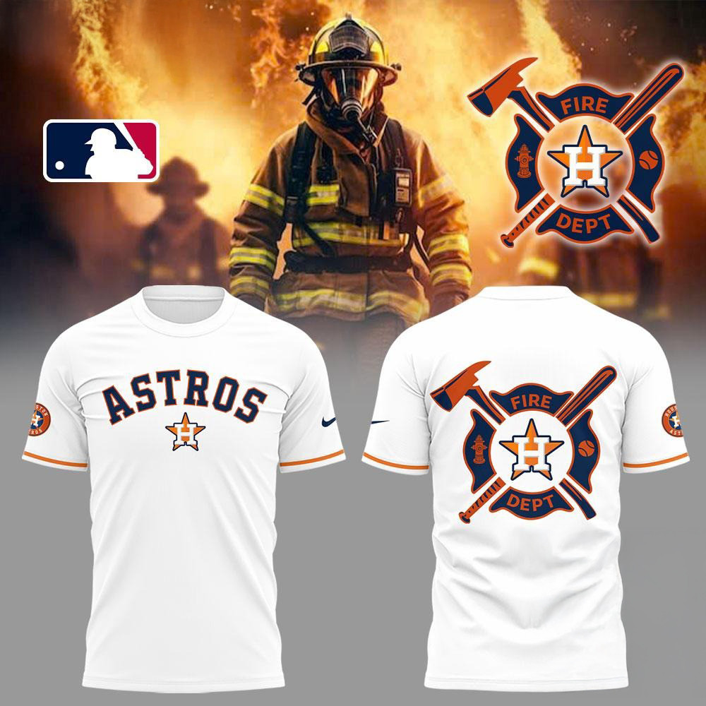 Houston Astros x Firefighter Appreciation Night White Shirt Cool Gifts For Basketball Fans