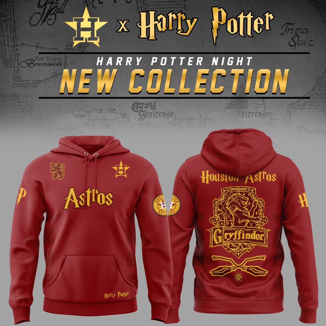 Houston Astros x Harry Potter Night Gryffindor House Hoodie Baseball Father's Day Gifts
