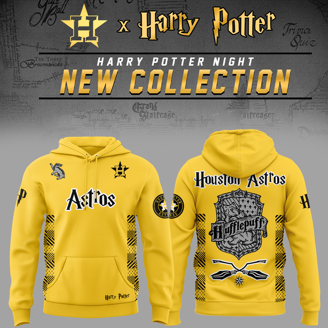 Houston Astros x Harry Potter Night Hufflepuff House Hoodie Gifts For Baseball Players