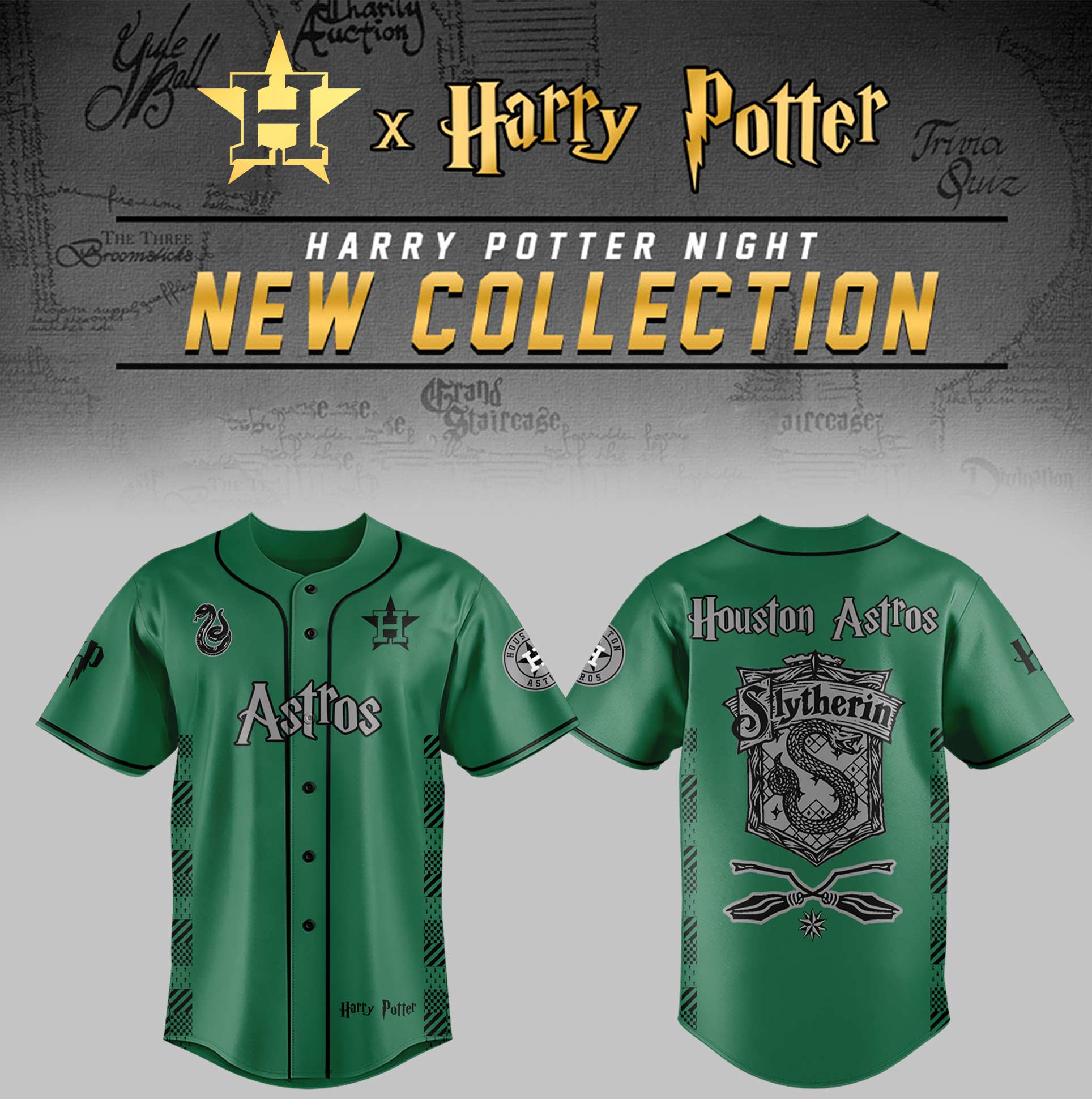 Houston Astros x Harry Potter Night Slytherin House Jersey Baseball Coach Gift Ideas