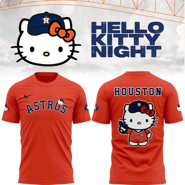 Houston Astros x Hello Kitty Night T-Shirt Cute Baseball Lover Fan Astros Gifts For Her