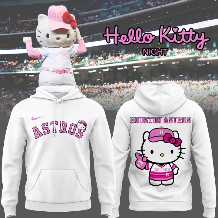 Houston Astros x Hello Kitty Night T-Shirt Cute Unique Baseball Fan Astros Gifts For Her