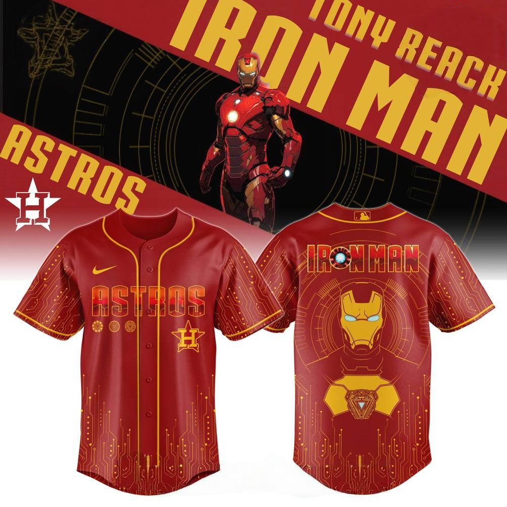Houston Astros x Iron Man Game Night Special Baseball Jersey Best Gifts For Baseball Fans