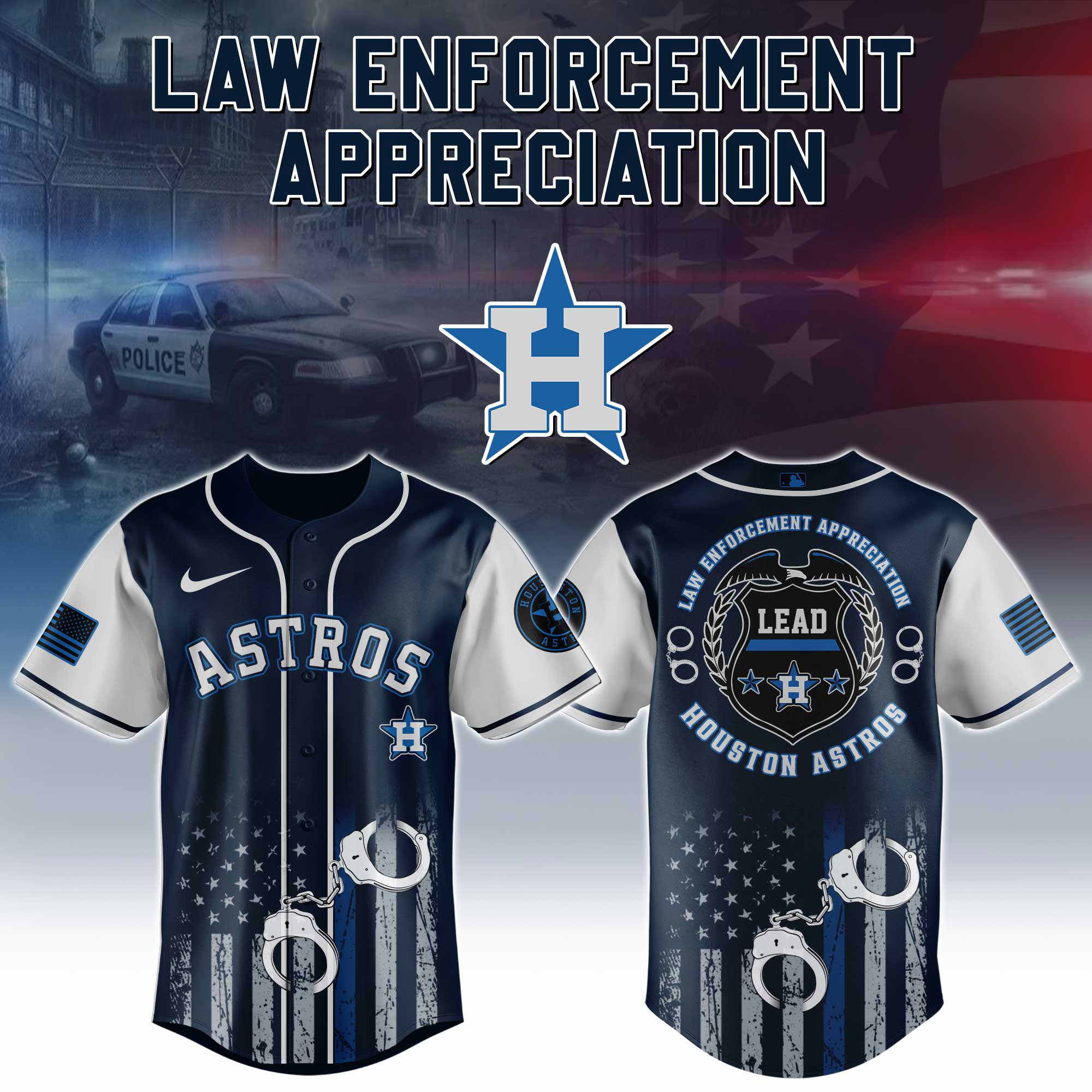 Houston Astros x Law Enforcement Appreciation Day Jersey Gifts For Baseball Fans