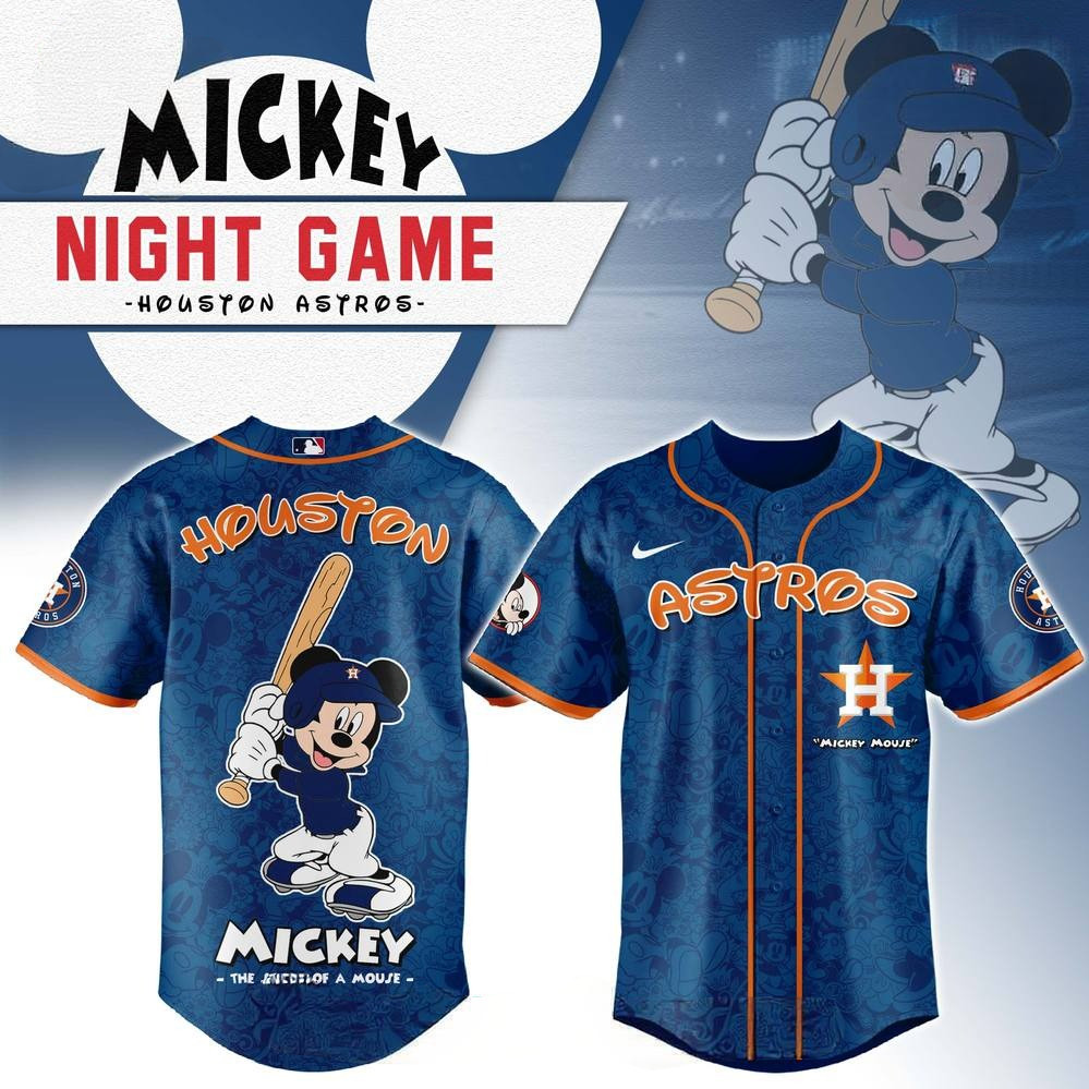 Houston Astros x Mickey Mouse Limited Edition Baseball Jersey Unique Gifts For Baseball Fans