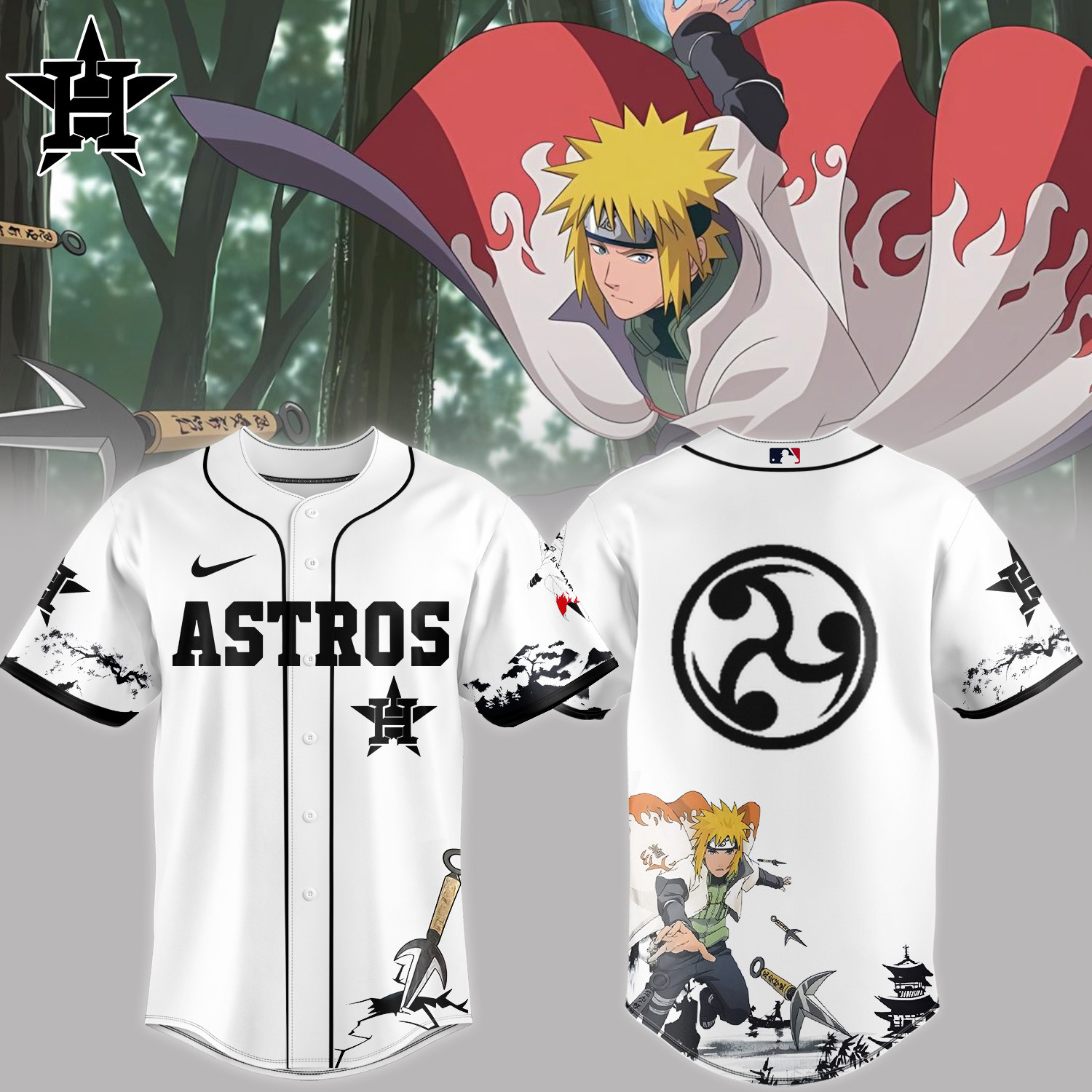 Houston Astros x Naruto Minato Baseball Jersey Game Day Clothing Basketball Lover Gear