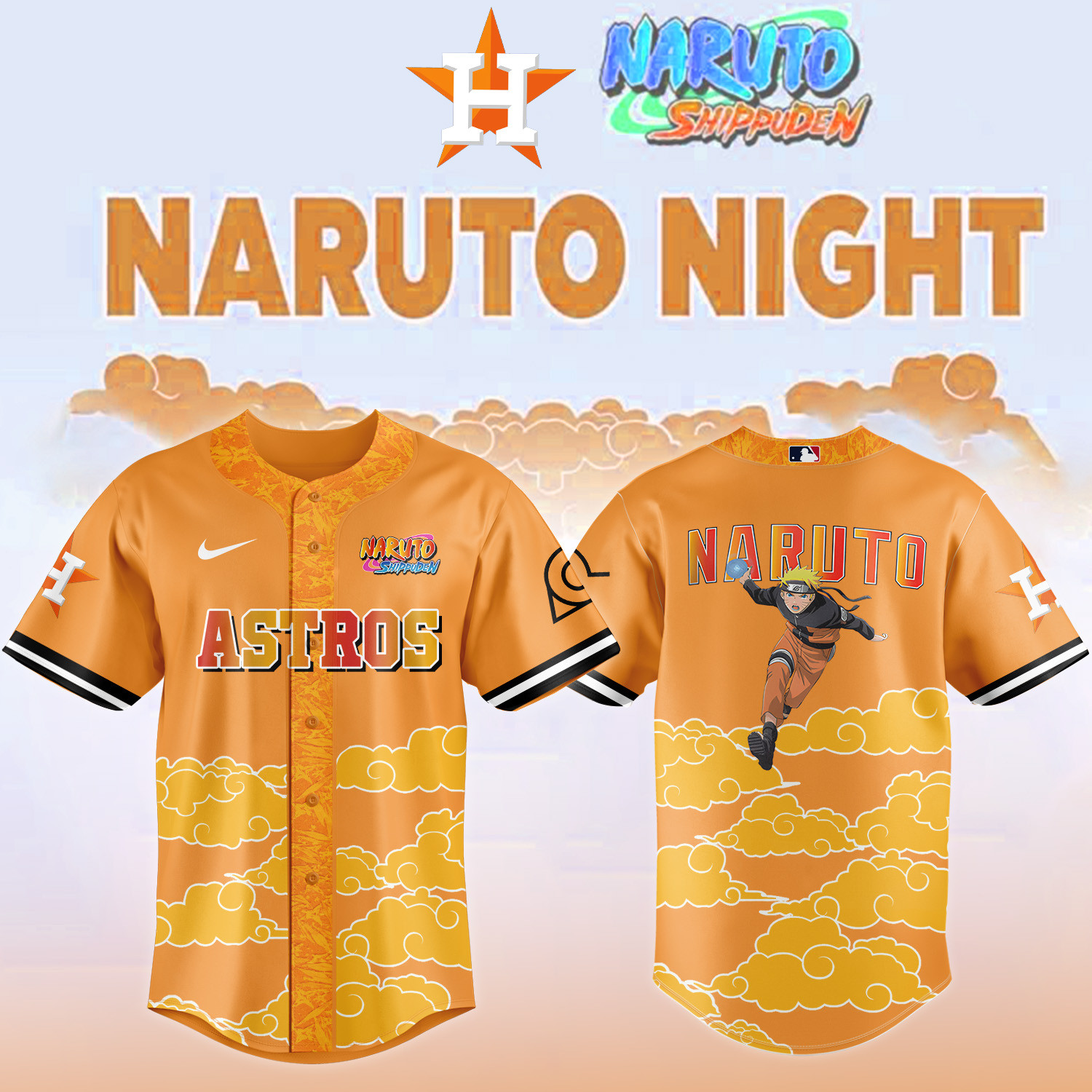 Houston Astros x Naruto Night Baseball Jersey Basketball Merch Houston Astros Gear For Fans