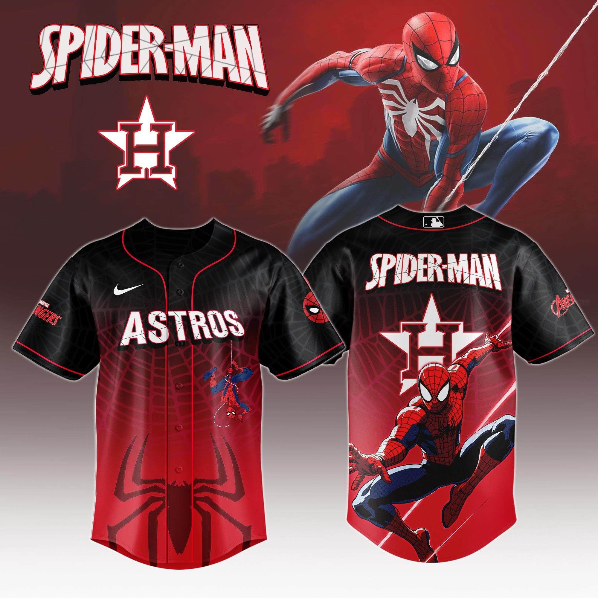 Houston Astros x Spider Man Night Jersey 2025 Baseball Lover Gift Ideas