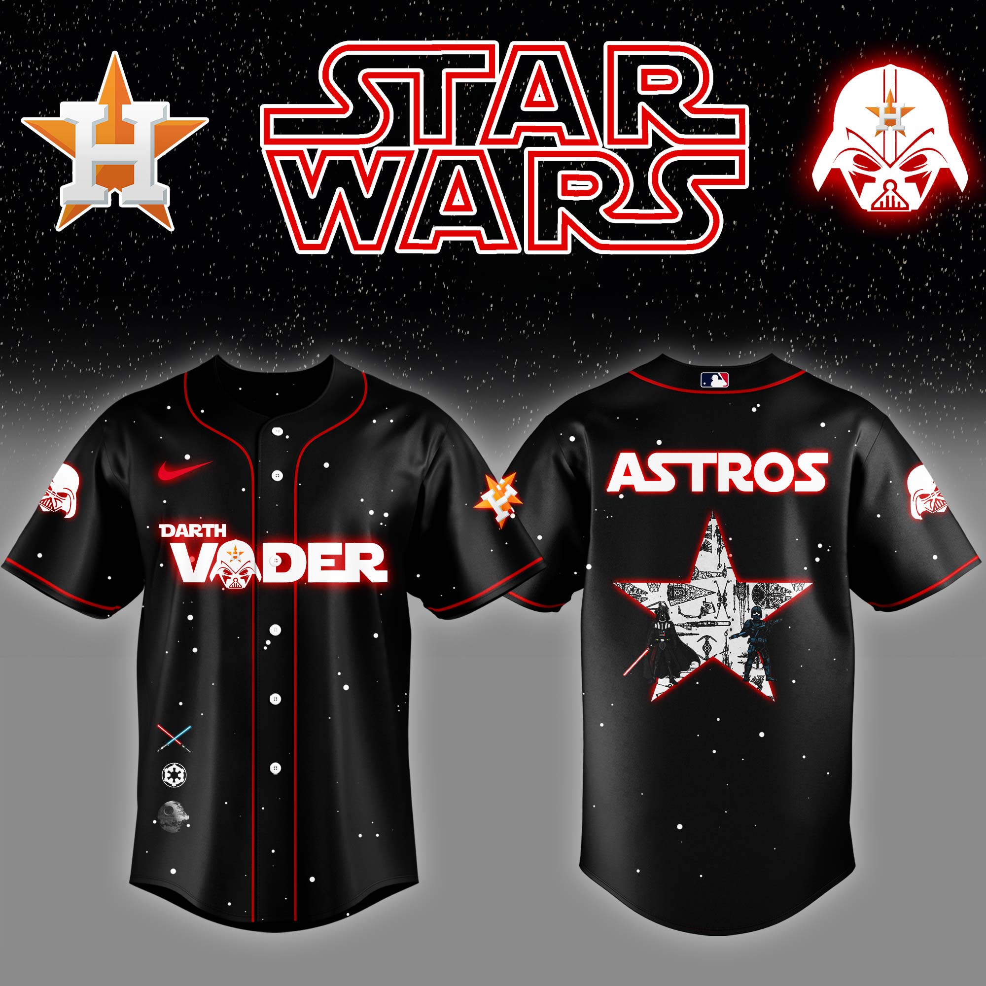 Houston Astros x Stars Wars Darth Vader Night Baseball Jersey Unique Baseball Gifts