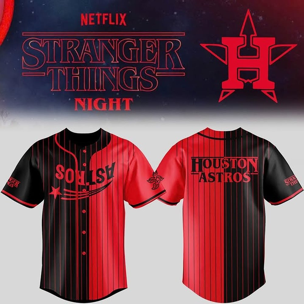 Houston Astros x Stranger Things Night Baseball Jersey Astros Merch
