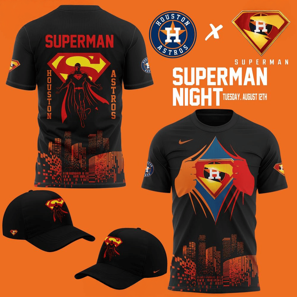 Houston Astros x Superman Night 2025 T-Shirt Best Movie Merch Gift For Son On Birthday