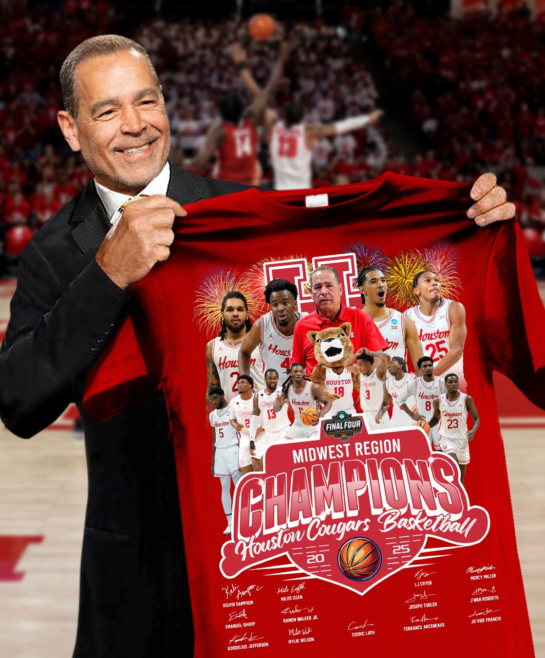 Houston Cougars Basketball Midwest Region Championship 2025 T-Shirt Final Four Merch