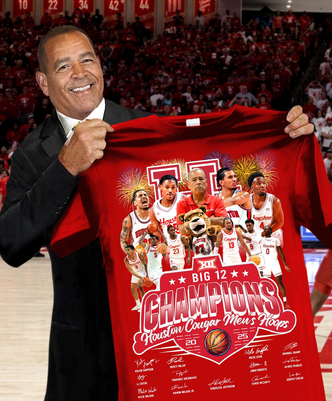 Houston Cougars Big 12 Men's Hoops Conference Tournament Champions 2025 T-Shirt