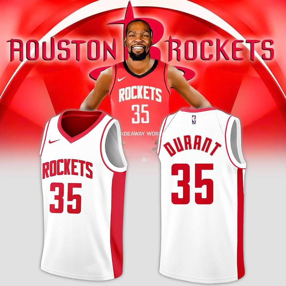 Houston Rockets Kevin Durant White Basketball Jersey Best Gifts For Husband