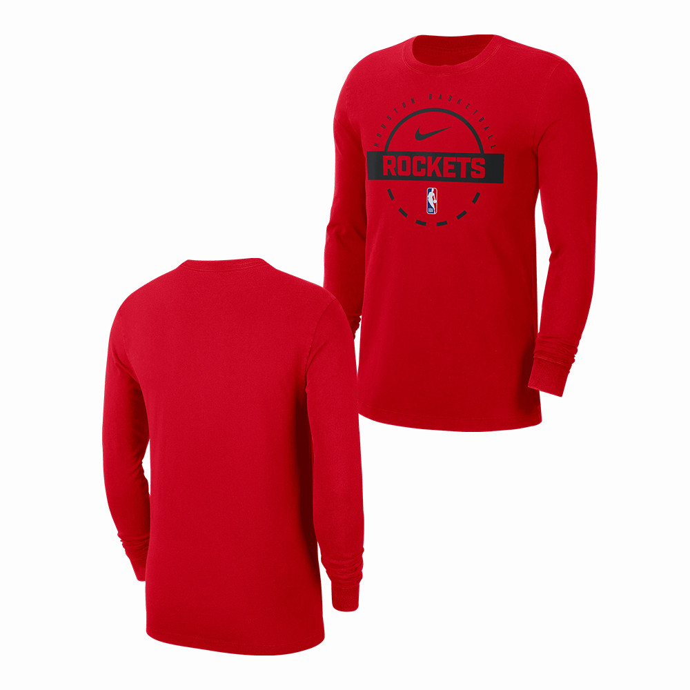 Houston Rockets On Court Practice Long Sleeve Shirt Houston Rockets Apparel Game Day Gear