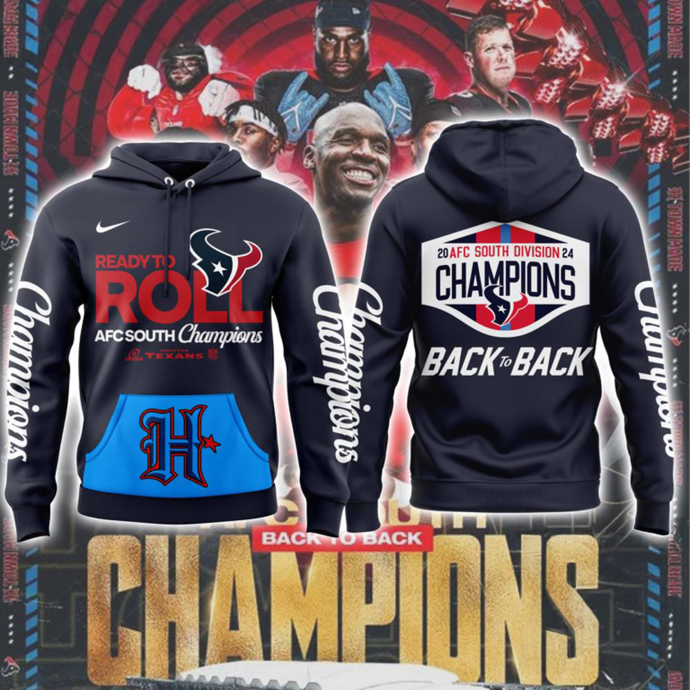 Houston Texans 2024 AFC South Division Champions Hoodie Unique Gifts For Football Fans