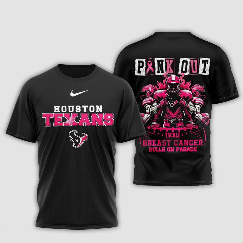 Houston Texans Football Pink Out Tackle Breast Cancer Shirt Football Lovers Gifts