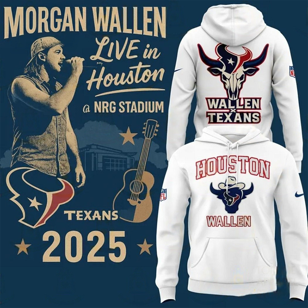 Houston Texans x Morgan Wallen Live In Houston NRG Stadium 2025 Hoodie Ice Hockey Fan Gifts