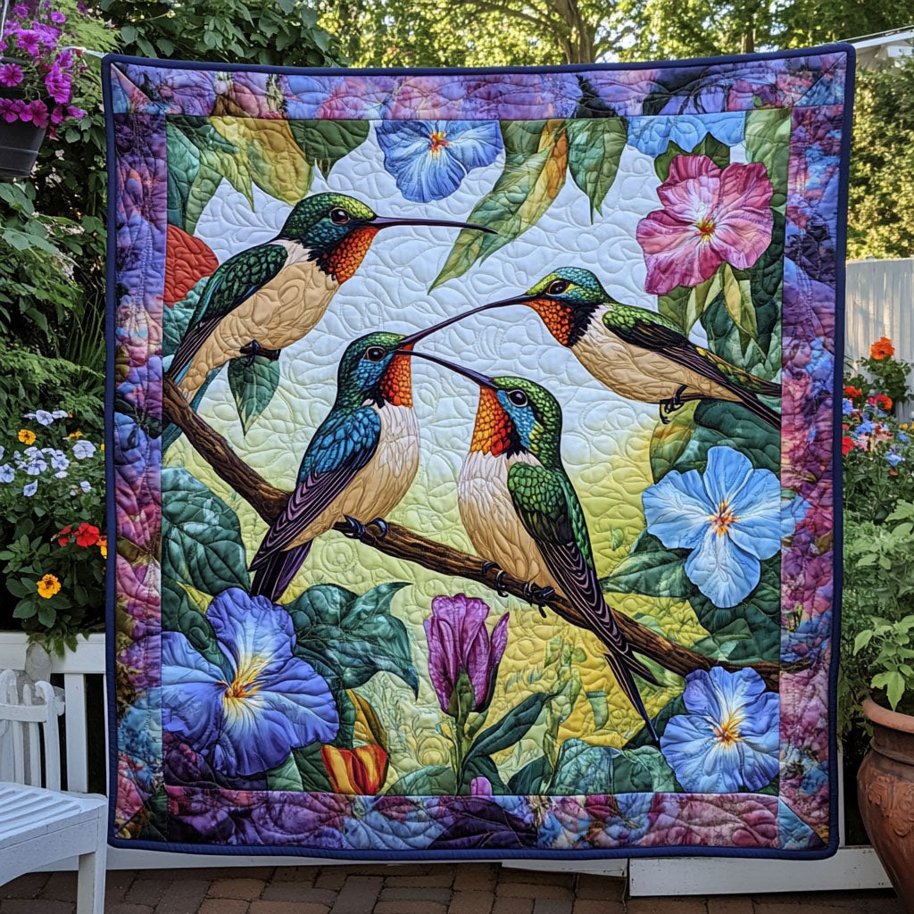 Hover and Glow Quilted Blanket Bedroom Decor Christmas Awesome Gifts For Hummingbird Lovers