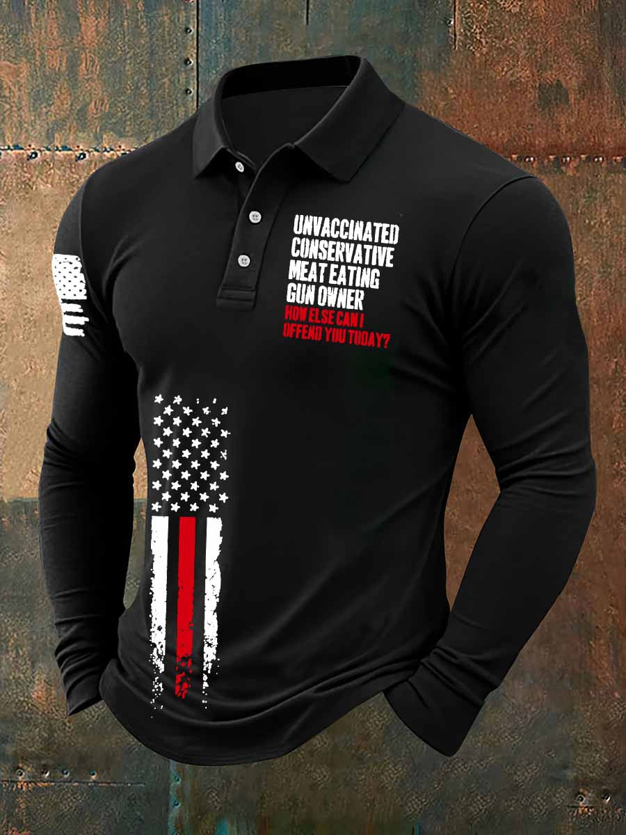 How Else Can I Deffend You Today Polo Long Sleeve Shirt Patriotic Shirt Gifts For Veterans