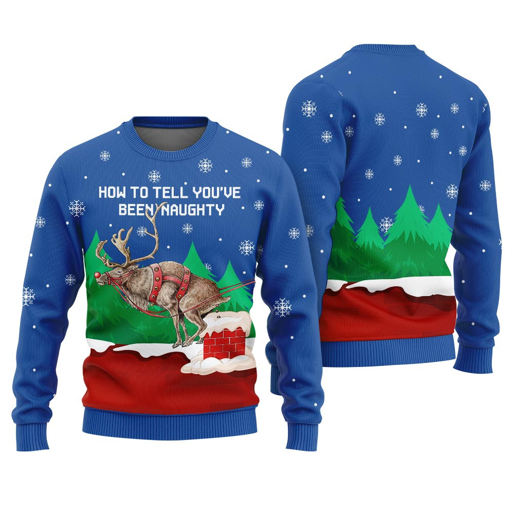 How To Tell Youve Been Naughty Ugly Christmas Sweater Cute Christmas Sweatshirt for Holiday Spirit