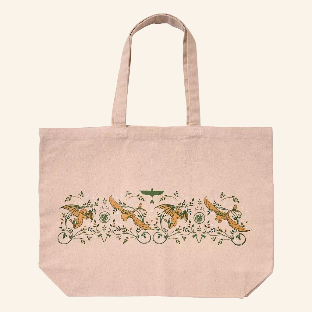 How To Train Your Dragon Merch Tonal Toothless Floral Tote Bag Gifts For Girlfriend