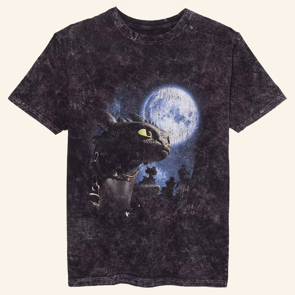 How To Train Your Dragon Merch Toothless Moon Portrait T-Shirt Dragon Gifts For Her