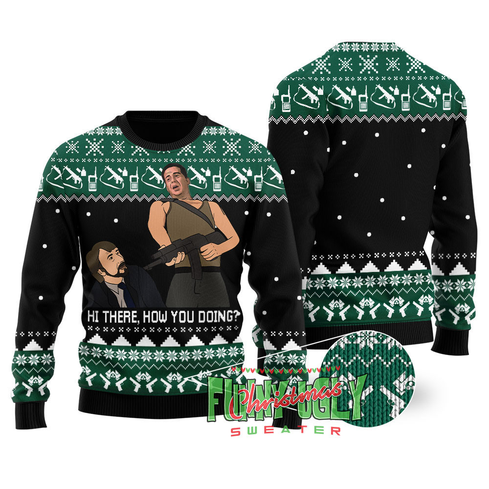 How You Doing Die Hard Christmas Sweater Black Trendy Christmas Sweater for Winter Outfits