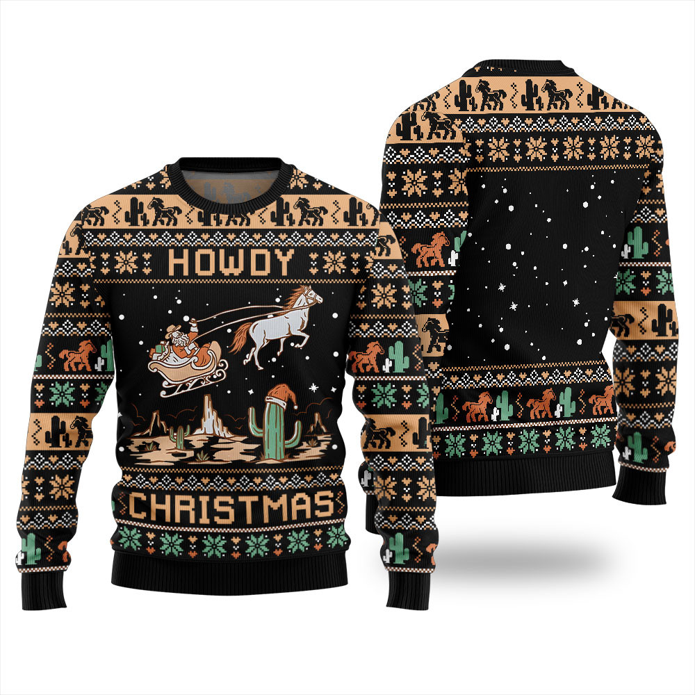 Howdy Christmas Santa Claus Funny Christmas Pullover Black Holiday Merch That Makes a Perfect Christmas Gift