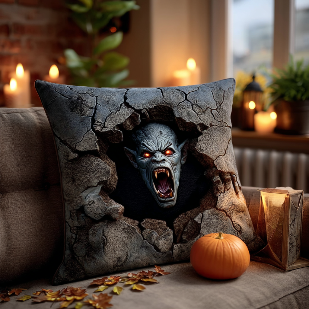 Howl Of The Damned Quilted Pillow Case Holiday Pillow Covers Unique Halloween Gifts