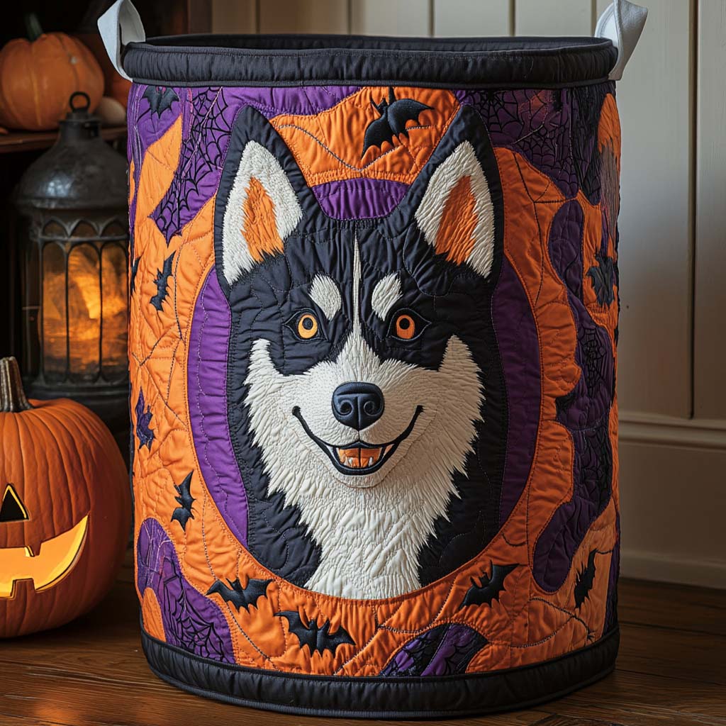 Howloween Husky Quilted Laundry Basket Spring Merch Pick