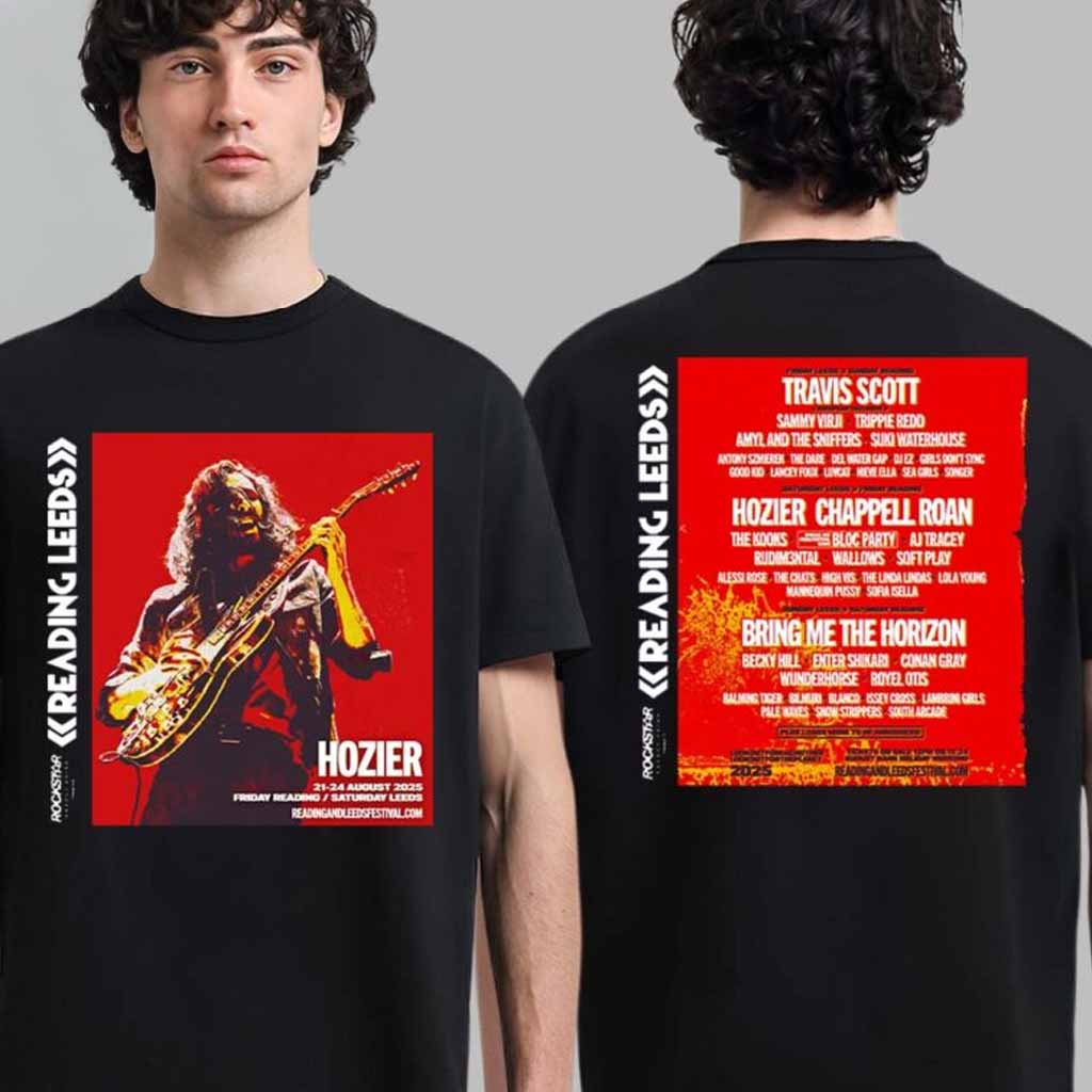 Hozier Headline Reading And Leeds Festival 2025 Sunday Reading Friday Leeds On August 2025 With Lineup Poster T-Shirt Hozier Merch Fan Gifts Hozier Headline Reading And Leeds Festival 2025 Sunday Reading Friday Leeds On August 2025 With Lineup Poster T-Shirt Hozier Merch Fan Gifts