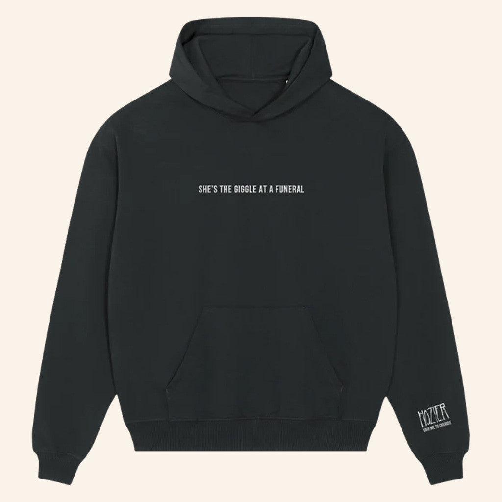 Hozier Merch Tour 2025 She's The Giggle At A Funeral Black Hoodie Gift Ideas For Music Lovers Hozier Merch Tour 2025 She's The Giggle At A Funeral Black Hoodie Gift Ideas For Music Lovers