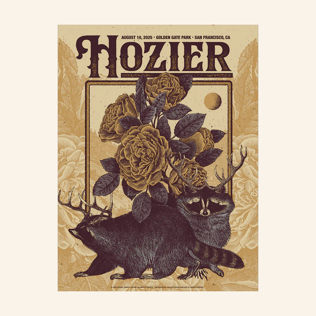Hozier Tour Merch San Francisco August 10 Show Poster Birthday Gifts For Music Lovers