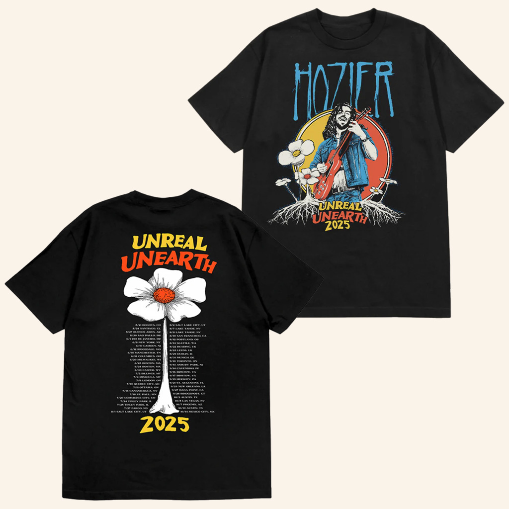 Hozier Tour Merch Unreal Unearth 2025 Flower Tour Shirt Christmas Gifts For Sister
