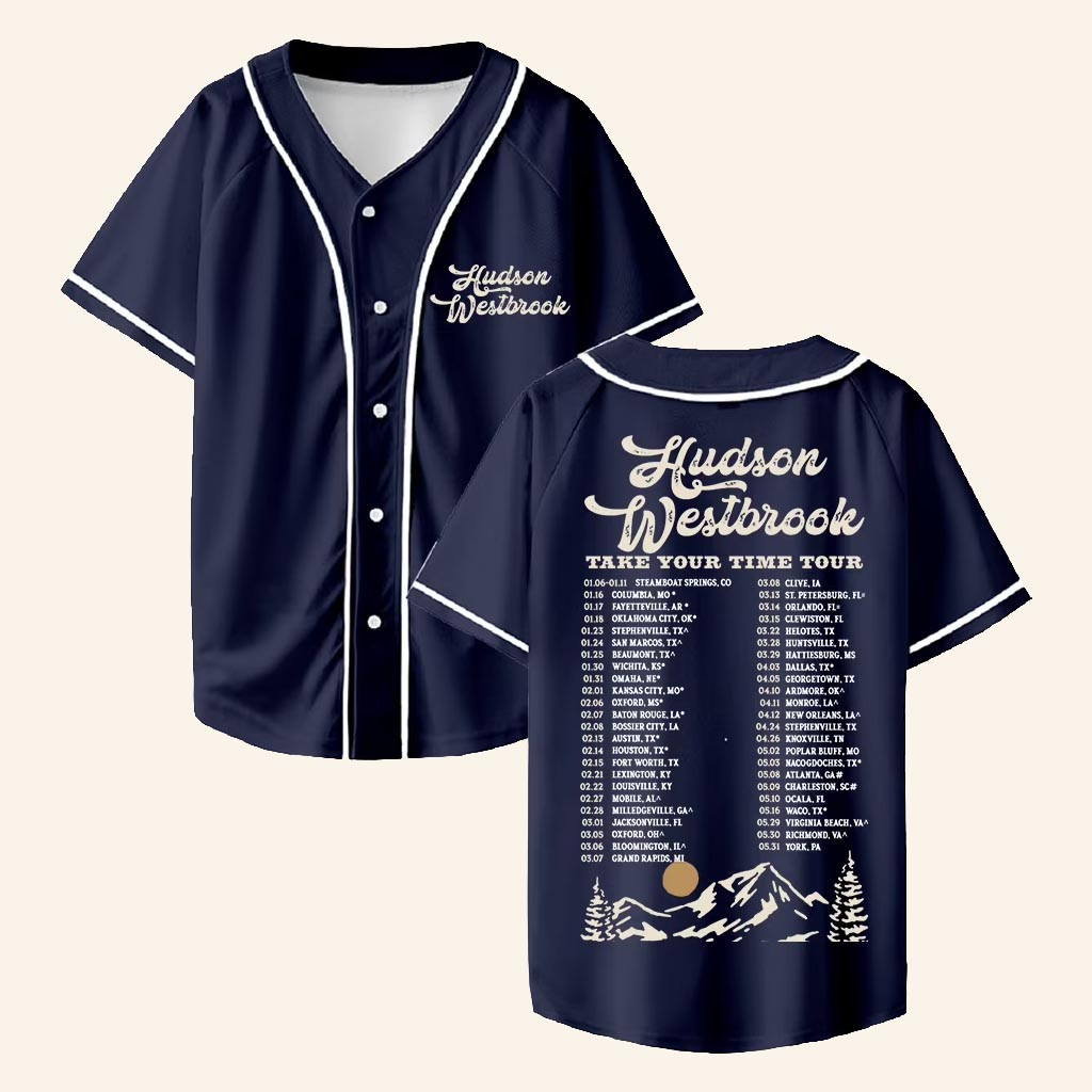 Hudson Westbrook Merch Take Your Time Tour 2025 Baseball Jersey Gifts For Music Fans
