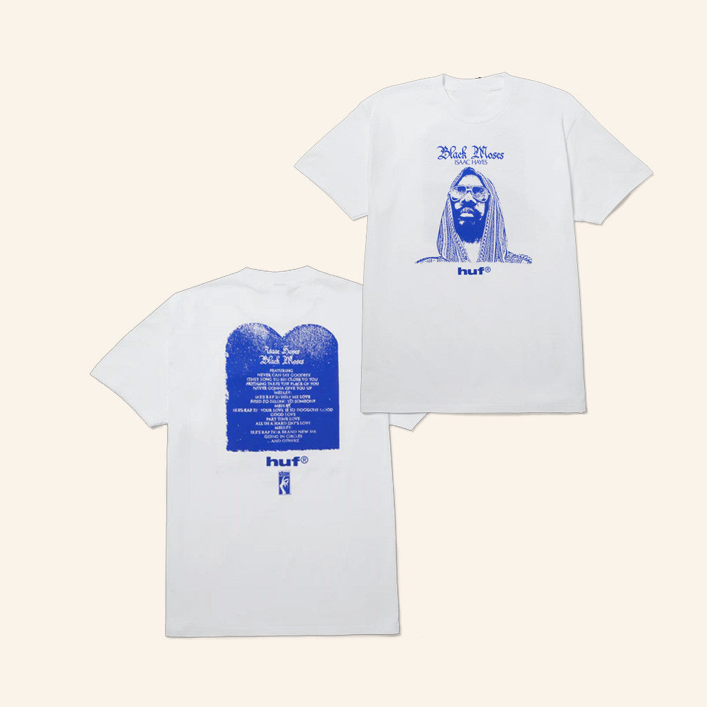 HUF Worldwide Merch Huf X Isaac Hayes Black Moses T-Shirt Gifts For Boyfriend HUF Worldwide Merch Huf X Isaac Hayes Black Moses T-Shirt Gifts For Boyfriend