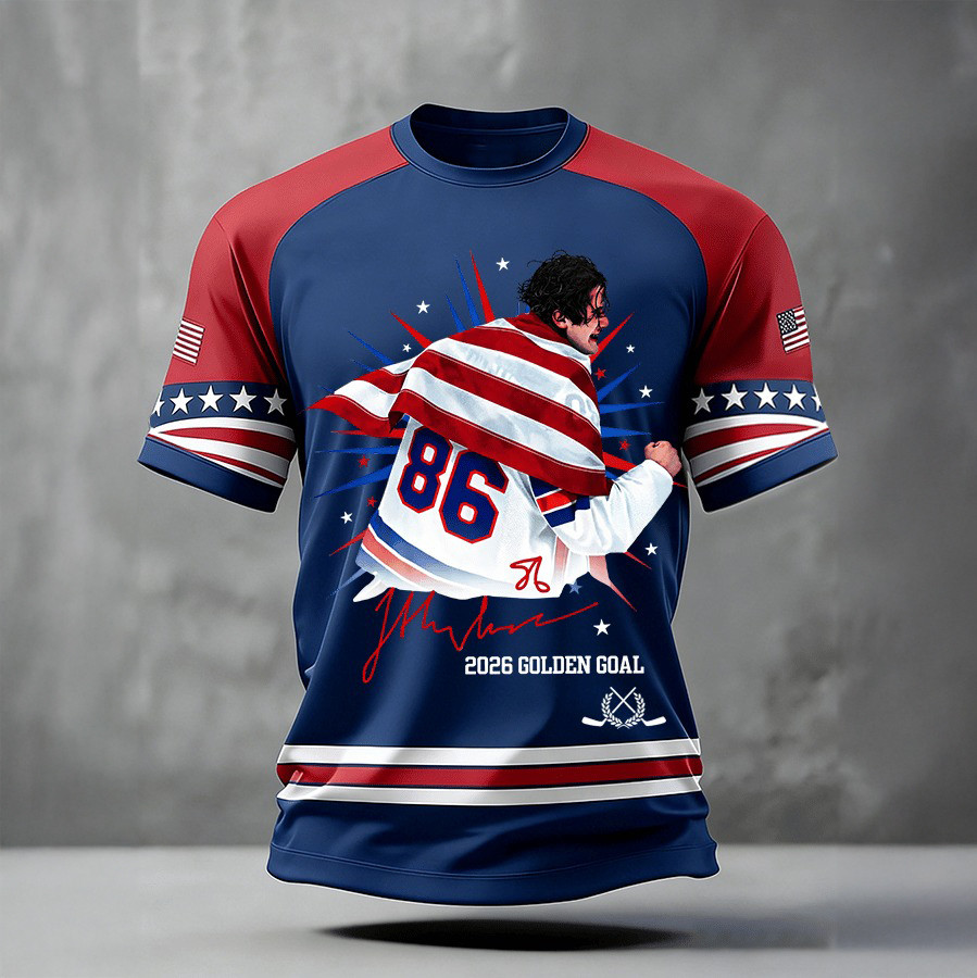 Hughes USA Hockey 2026 Golden Goal T-Shirt USA Hockey Gold Medal Shirt Best Fan Merch