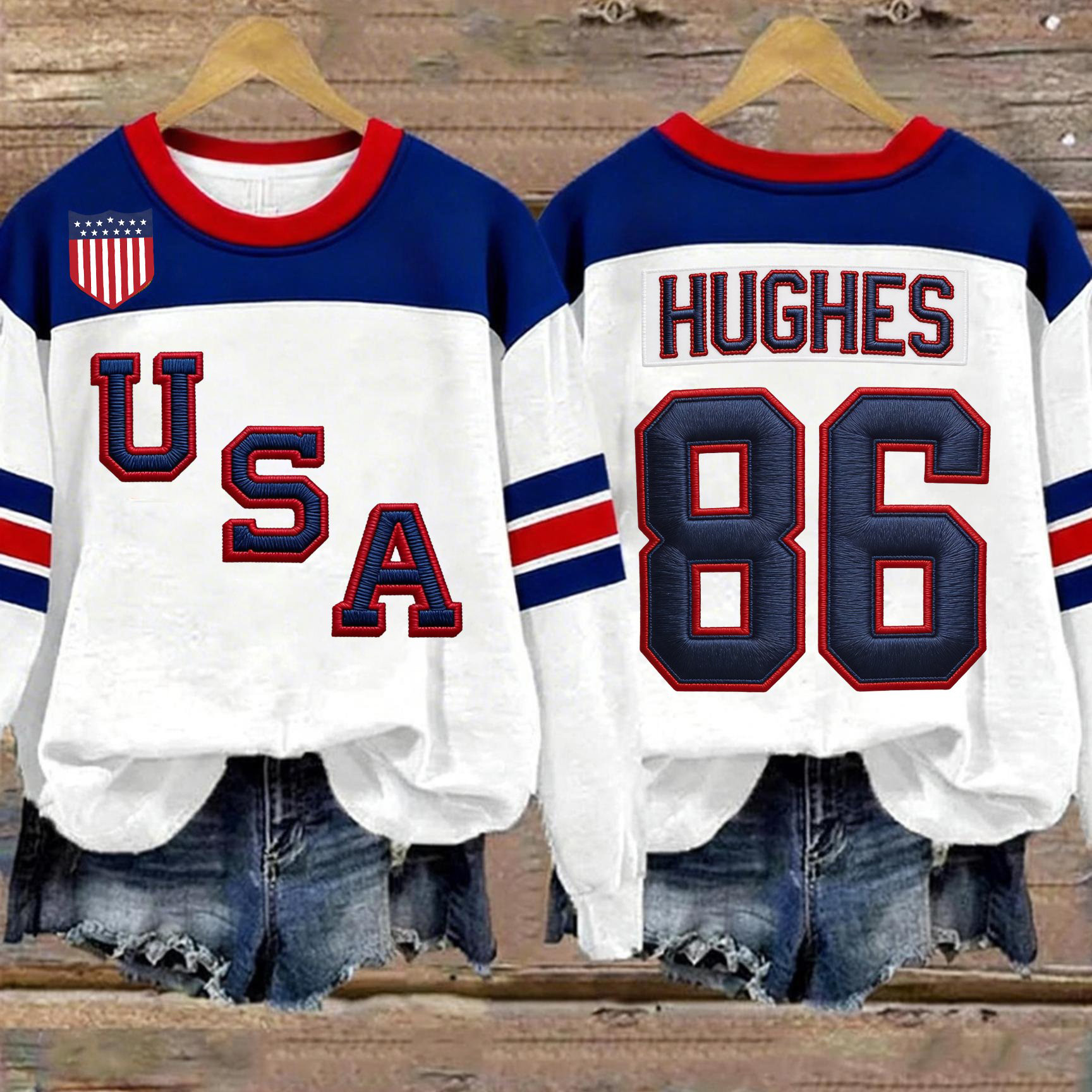 Hughes USA Hockey Team 86 Sweatshirt Ice Hockey Winter Olympics Merch Cool Gift For Fan