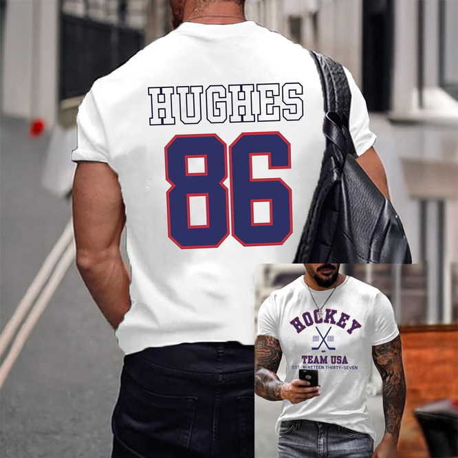 Hughes USA Hockey Team 86 T-Shirt USA Hockey 2026 Winter Olympic Shirt Best Fan Gift For Him