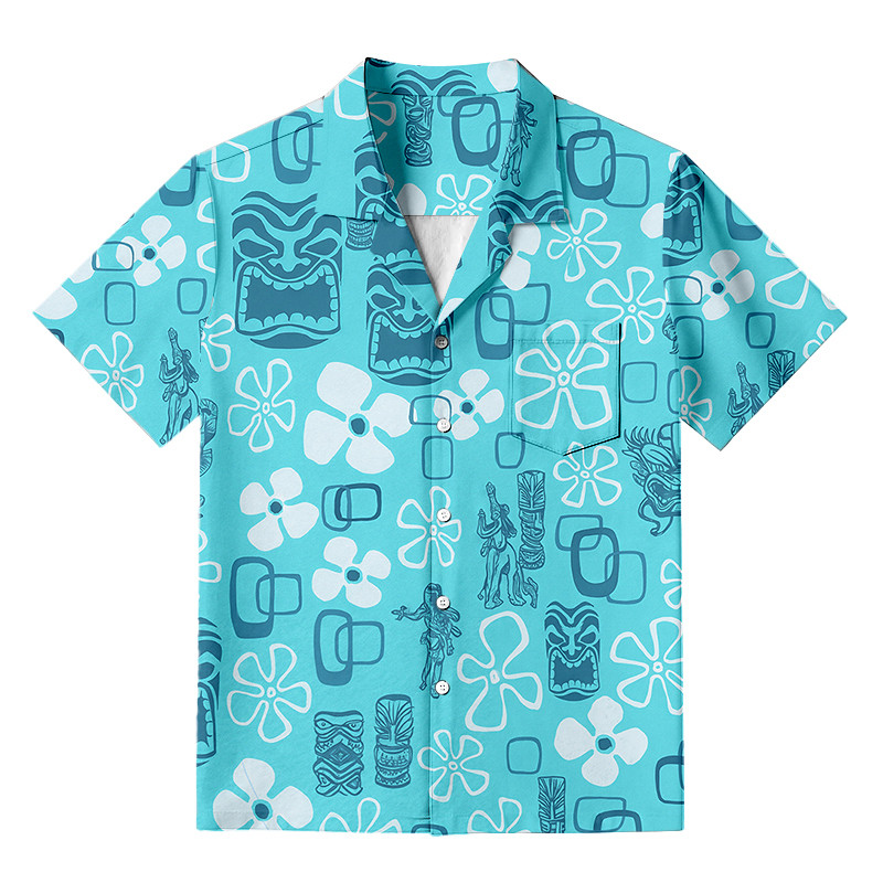 Hula Girl Tiki Seersucker Hawaiian Shirt Aloha Inspired Design Tiki Shirt Gifts For Enthusiasts